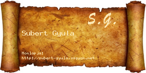 Subert Gyula névjegykártya