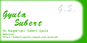 gyula subert business card